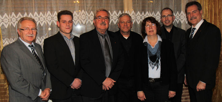 Günter Weinen. Robert Kohnen, Arthur Wörthmann, Josef Thelen, Gabriele Jungnitsch, Michael Wolter und Wolfgang Jungnitsch - (Foto Walter Junker)